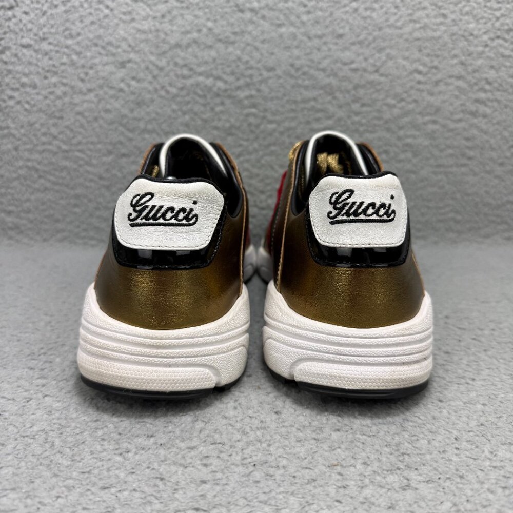 Gucci Mark Ronson Womens 10.5 / EU 40.5 Shoes Gold Icon Temporary Sneakers Italy - Picture 5 of 12